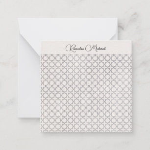 Beige islamische geometrische Muster Mitteilungskarte