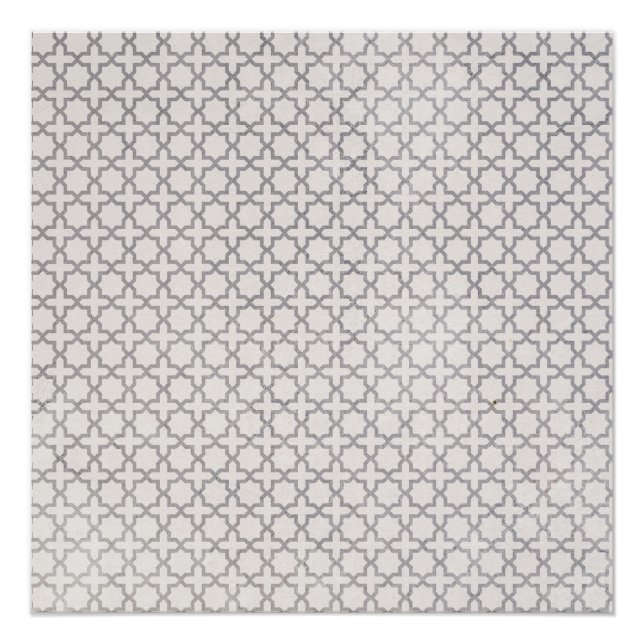 Beige islamische geometrische Muster Poster (Vorderseite)