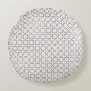 Beige islamische geometrische Muster Rundes Kissen
