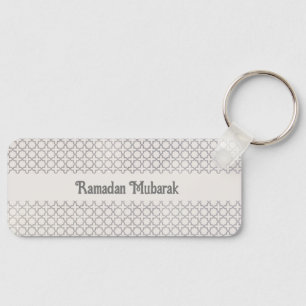 Beige islamische geometrische Muster Schlüsselanhänger