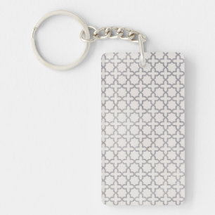 Beige islamische geometrische Muster Schlüsselanhänger