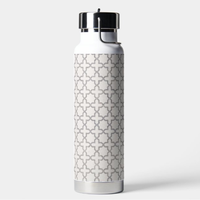 Beige islamische geometrische Muster Trinkflasche (Links)