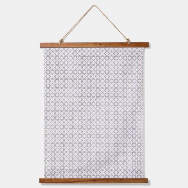 Beige islamische geometrische Muster Wandteppich Mit Holzrahmen (Vorderseite)