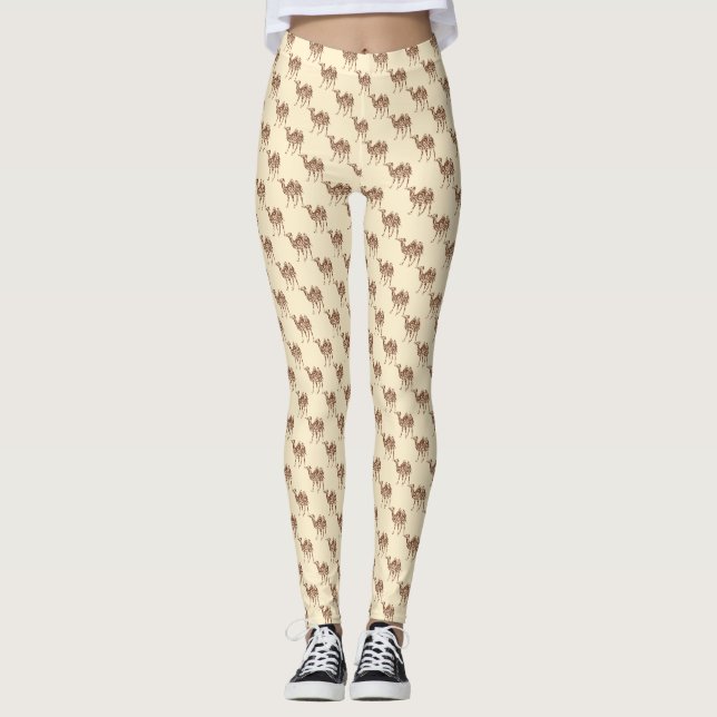 Beige Kamel Leggings (Vorderseite)