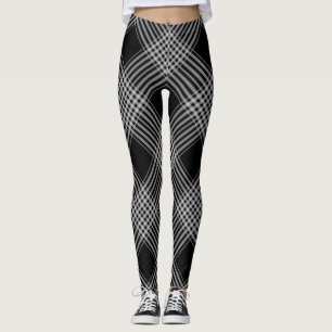 Beige karierte Tartan-Karo All-Over-Print-Leggings Leggings