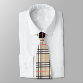 Beige Karierte Tartan Prüfmuster Kariertes Muster Krawatte