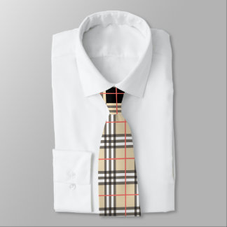 Beige Karierte Tartan Prüfmuster Kariertes Muster Krawatte