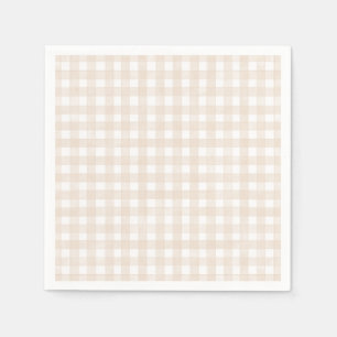 Beige Klassisches Gingham Serviette