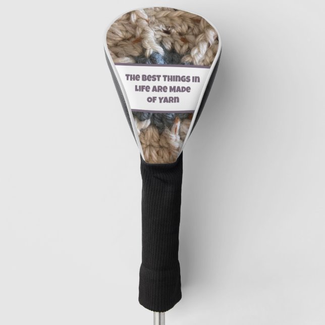 Beige Knitter Crochet Crafty Liebe Garni Golf Headcover (Vorderseite)