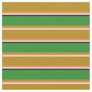 Beige, Koralle, dunkle Goldenstange, grün und schw Stoff