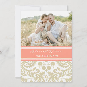 Beige korallenrotes einladung