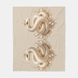 Beige Kristallschlangen-Kronenanhänger Kunst Fleecedecke