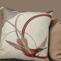 Beige künstlerisches Hummingbird Design | Maroon