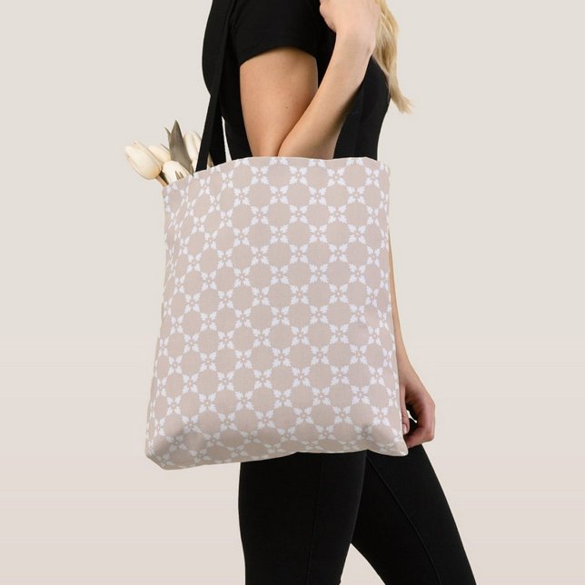 Beige Leaf Pattern Tote Tasche (Von Creator hochgeladen)