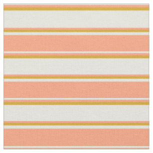 Beige, leichte Lachs und goldene, farbige Streifen Stoff