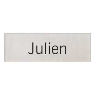 Beige Leinenmitarbeiter Magnetname Abzeichen Namenschild