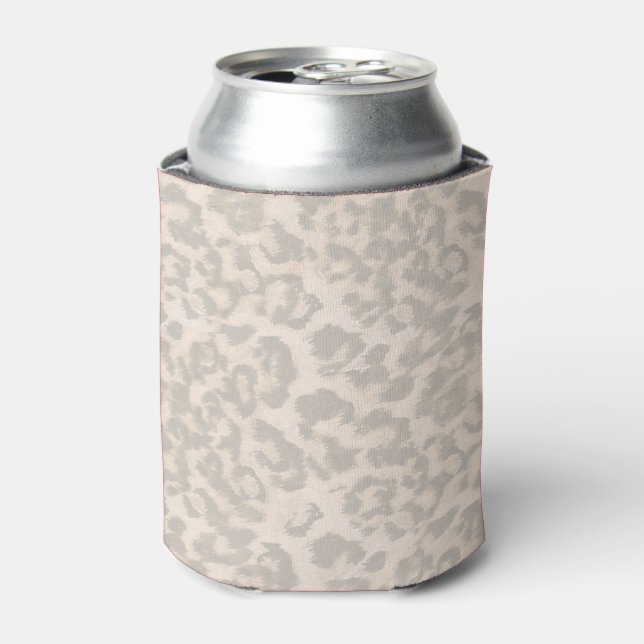 Beige Leopardendrucke. Dosenkühler (Kanne Vorderseite)