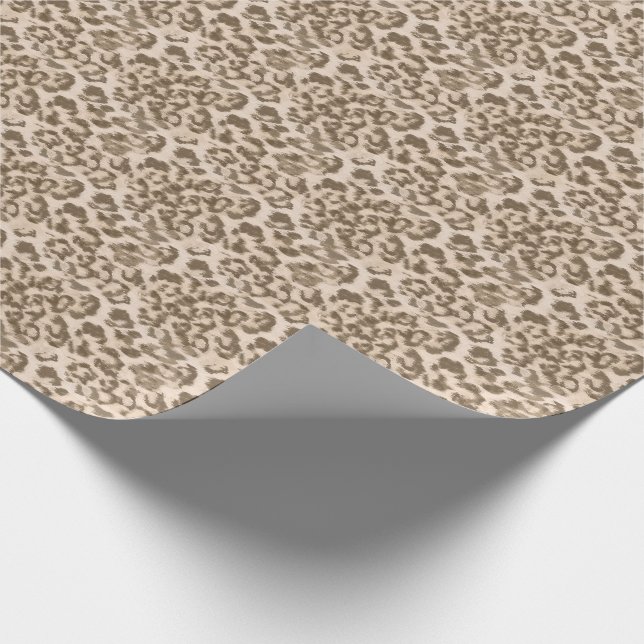Beige Leopardendrucke. Geschenkpapier (Ecke)