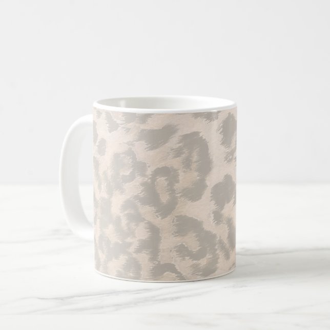 Beige Leopardendrucke. Kaffeetasse (Vorderseite Links)