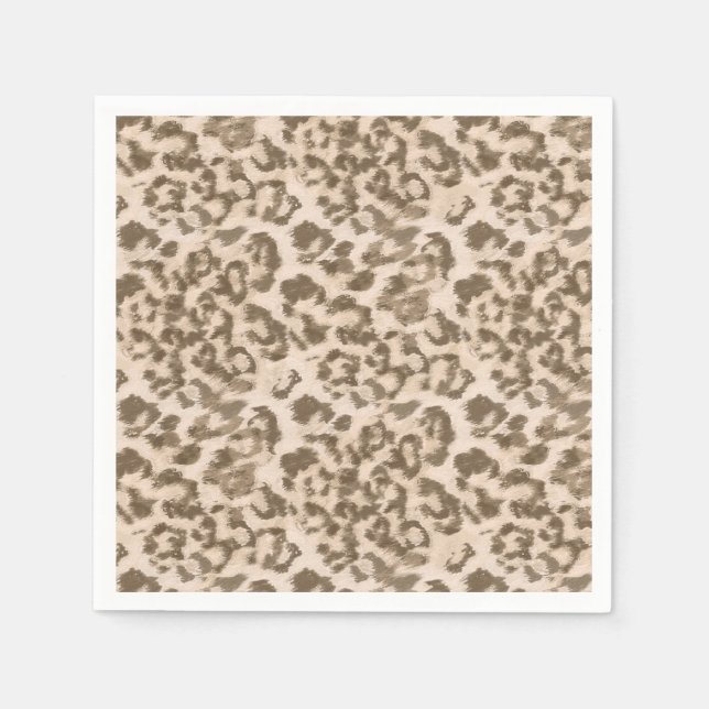 Beige Leopardendrucke. Serviette (Vorderseite)