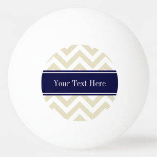 Beige Lg Zickzack Navy Blue Name Monogram Tischtennisball