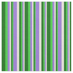 Beige, Lila, kalkgrüne und dunkelgrüne Linien Stoff