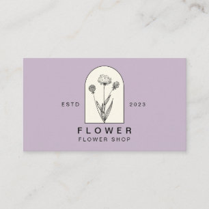 Beige Lila Weiblich Löwenzahn Blume Florist Blumen Visitenkarte