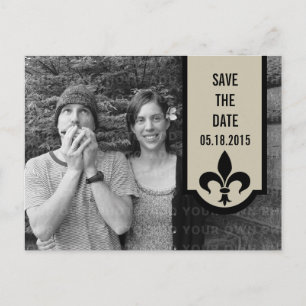 Beige Lilie Banner Save the Date Postkarte