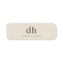 Beige Linen Creme Texture Minimal Elegant Monogram