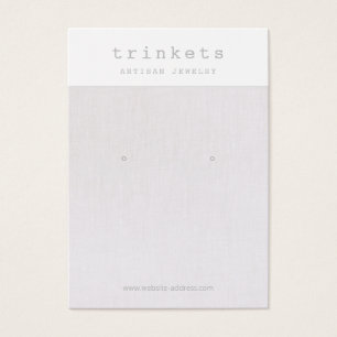 Beige Linen Earring Juwelier Display Card
