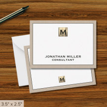 Beige Linen Gold Erstmonogramm