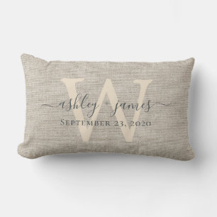 Beige Linen Gray-Elfenbeinimpfel-Einzel-Einzel-Hoc Lendenkissen