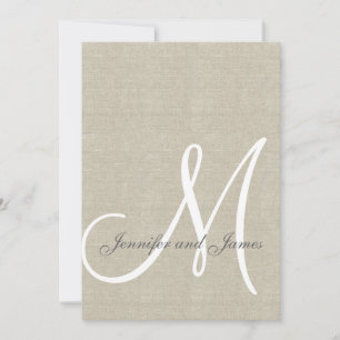 Beige Linen Rustikale Hochzeitseinladung Einladung