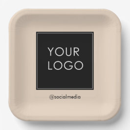 Beige Logos für moderne Berufliche Unternehmen Pappteller