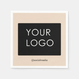 Beige Logos für moderne Berufliche Unternehmen Serviette