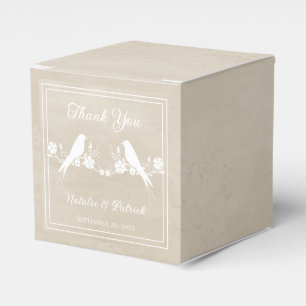 Beige Lovebird Gastgeschenk Hochzeit Boxes Geschenkschachtel