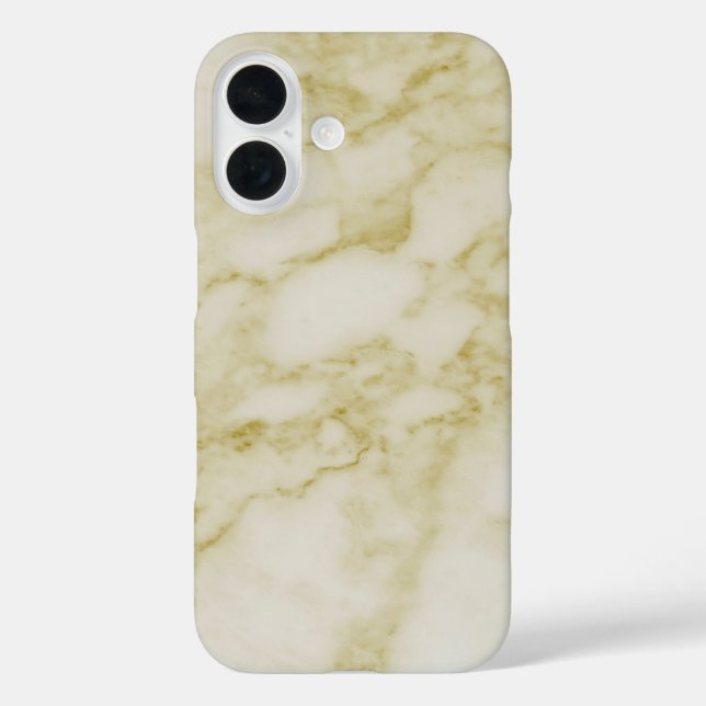Beige Marble iPhone 16 Hülle (Rückseite)