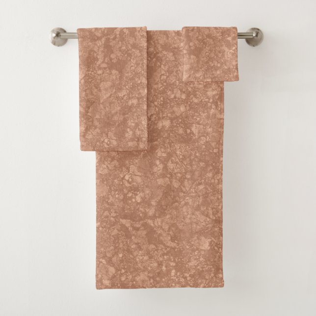 Beige Marble Terrazzo Texture Badhandtuch Set (Insitu)