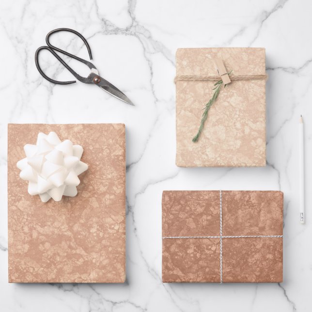 Beige Marble Terrazzo Texture Geschenkpapier Set (Vorderseite)