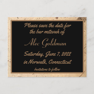 Beige Marmor Save the Date Postkarte