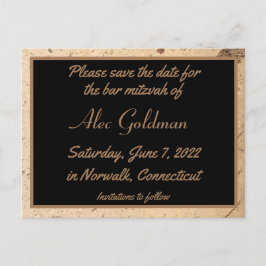 Beige Marmor Save the Date Postkarte