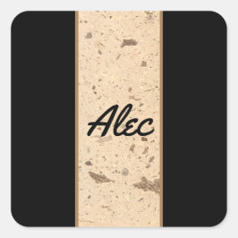 Beige-Marmoraufkleber Quadratischer Aufkleber