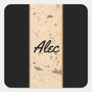 Beige-Marmoraufkleber Quadratischer Aufkleber