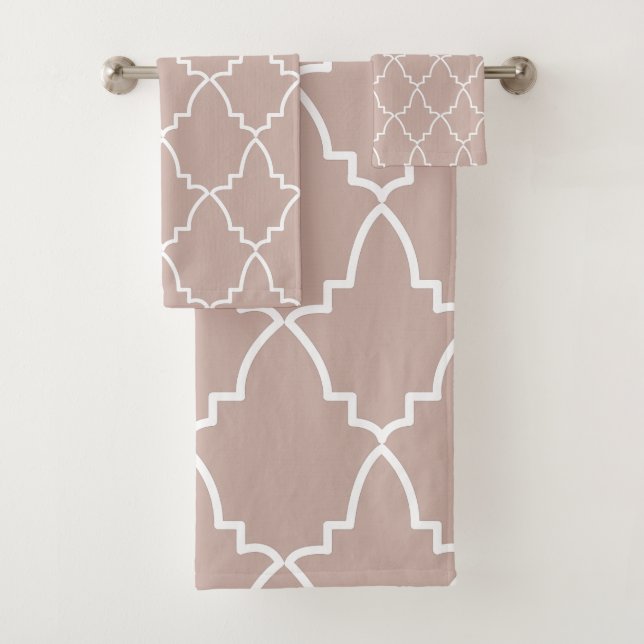 Beige marokkanische Gittermuster Badhandtuch Set (Insitu)