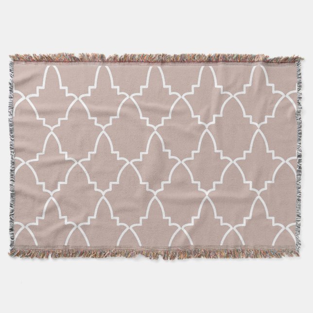 Beige marokkanische Gittermuster Decke (Vorderseite)