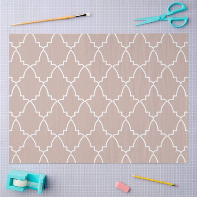 Beige marokkanische Gittermuster Seidenpapier (Basteln)