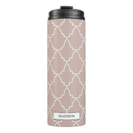 Beige marokkanische Gittermuster Thermosbecher