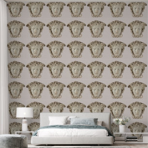 Beige Medusa Designer Tapete