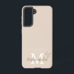 Beige Minimal Moderner Name des ersten Monogramms Samsung Galaxy Hülle<br><div class="desc">Haben Sie Liebe,  Ihr iPhone-Cover so oft wie wir zu ändern? Karo dieses Beige Minimal Modern Initial Monogram Name Samsung Galaxy S21 Case. Sie können es ganz einfach mit Ihrem eigenen Namen und Monogramm personalisieren. Und als Bonus gibt es ein paar zusätzliche doodle Sterne. Gute Anpassung!</div>