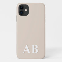 Beige Minimal Modernes Anfangsmonogramm